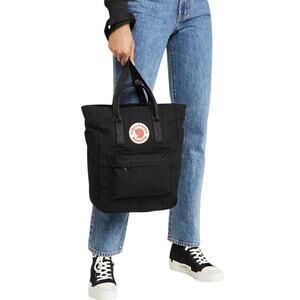 Fjallraven Womens Black Kanken Totepack Backpack Shoulder Bag Convertible K9-1